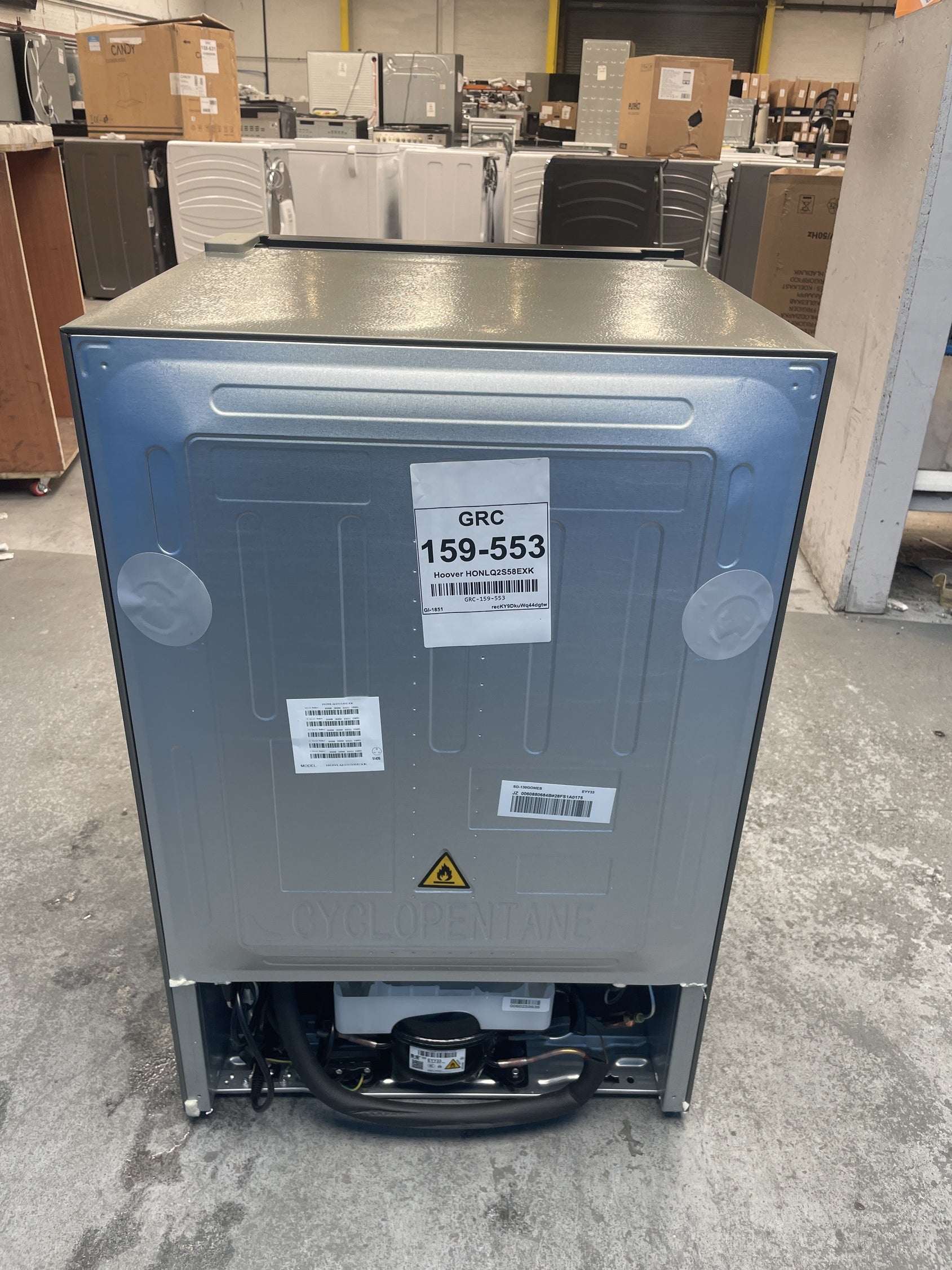 #GRC-159-553 - Hoover HONLQ2S58EXK H-FRIDGE 300 Mini 129L Undercounter Fridge