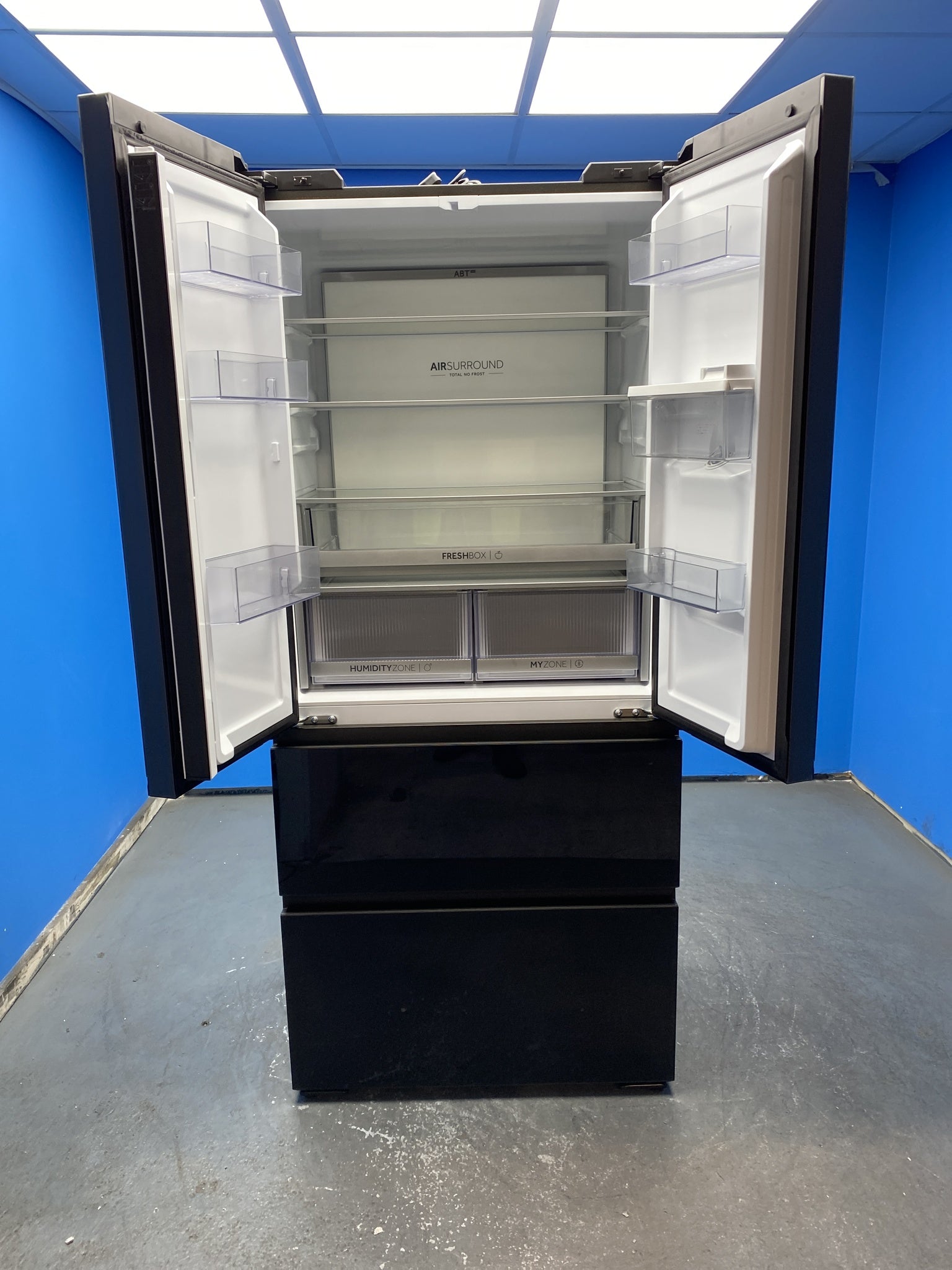 Haier Series 7 HFKR7819DWGB Frost Free French Door Fridge Freezer