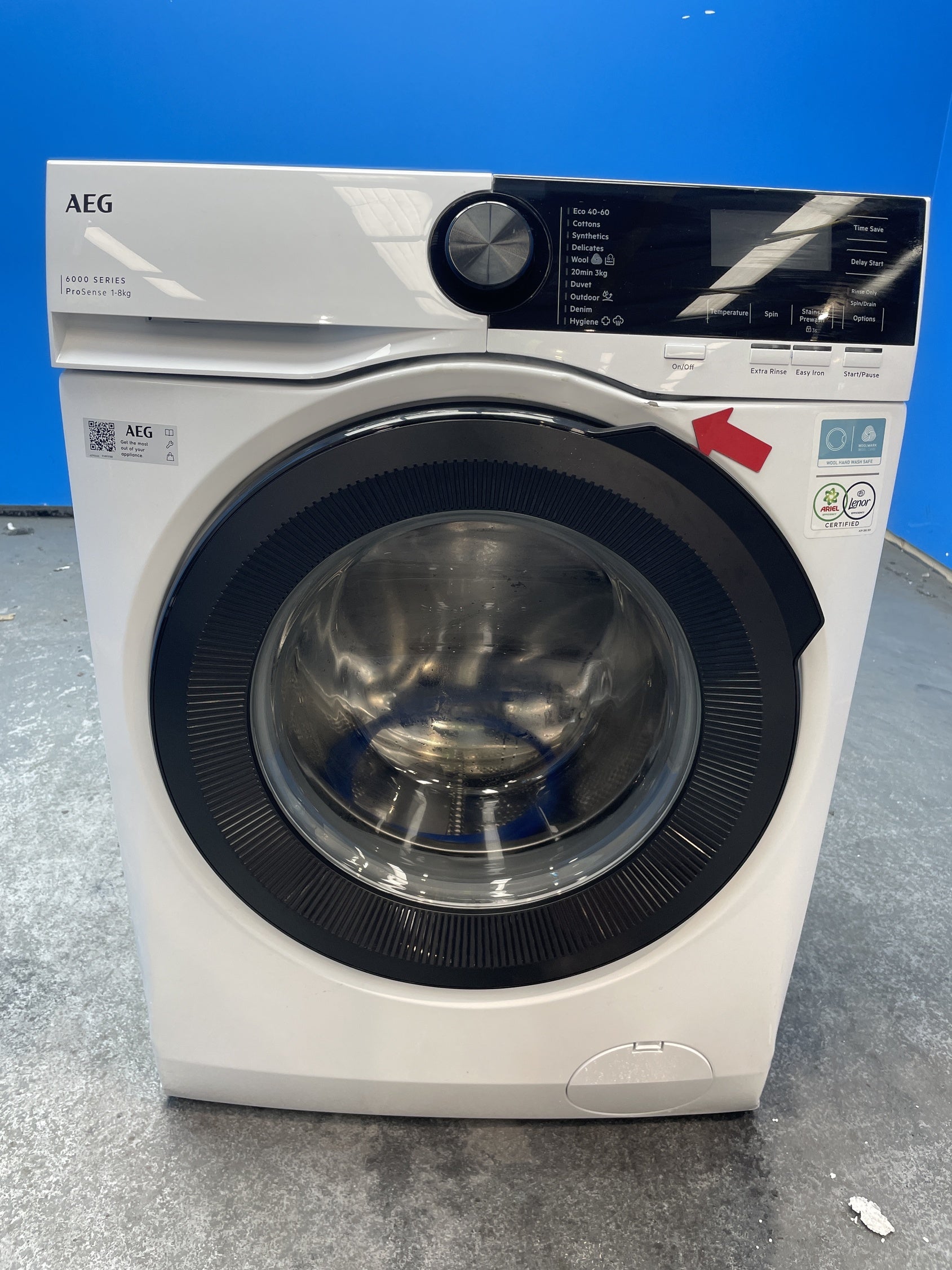 #GRC-158-261 - AEG LFR62844B 6000 Series ProSense 8kg 1400 Spin Washing Machine