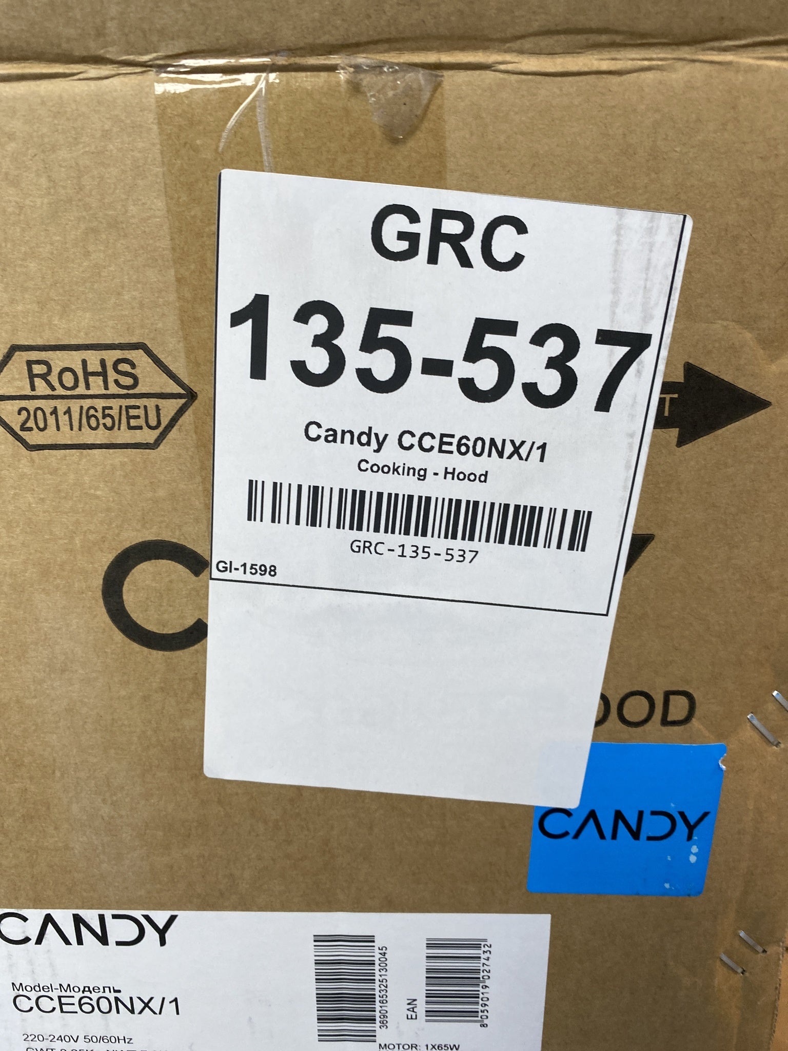 Candy CCE60NX/1 60cm Chimney Cooker Hood