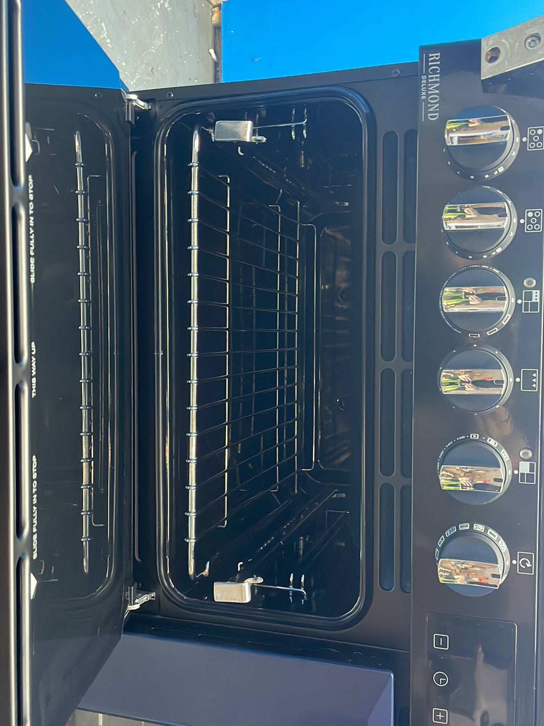#GRC-164-332 - Stoves Richmond Deluxe 100cm Electric Range Cooker – Quad Oven, 5 Zone Induction Hob, AirFry, Midnight Blue