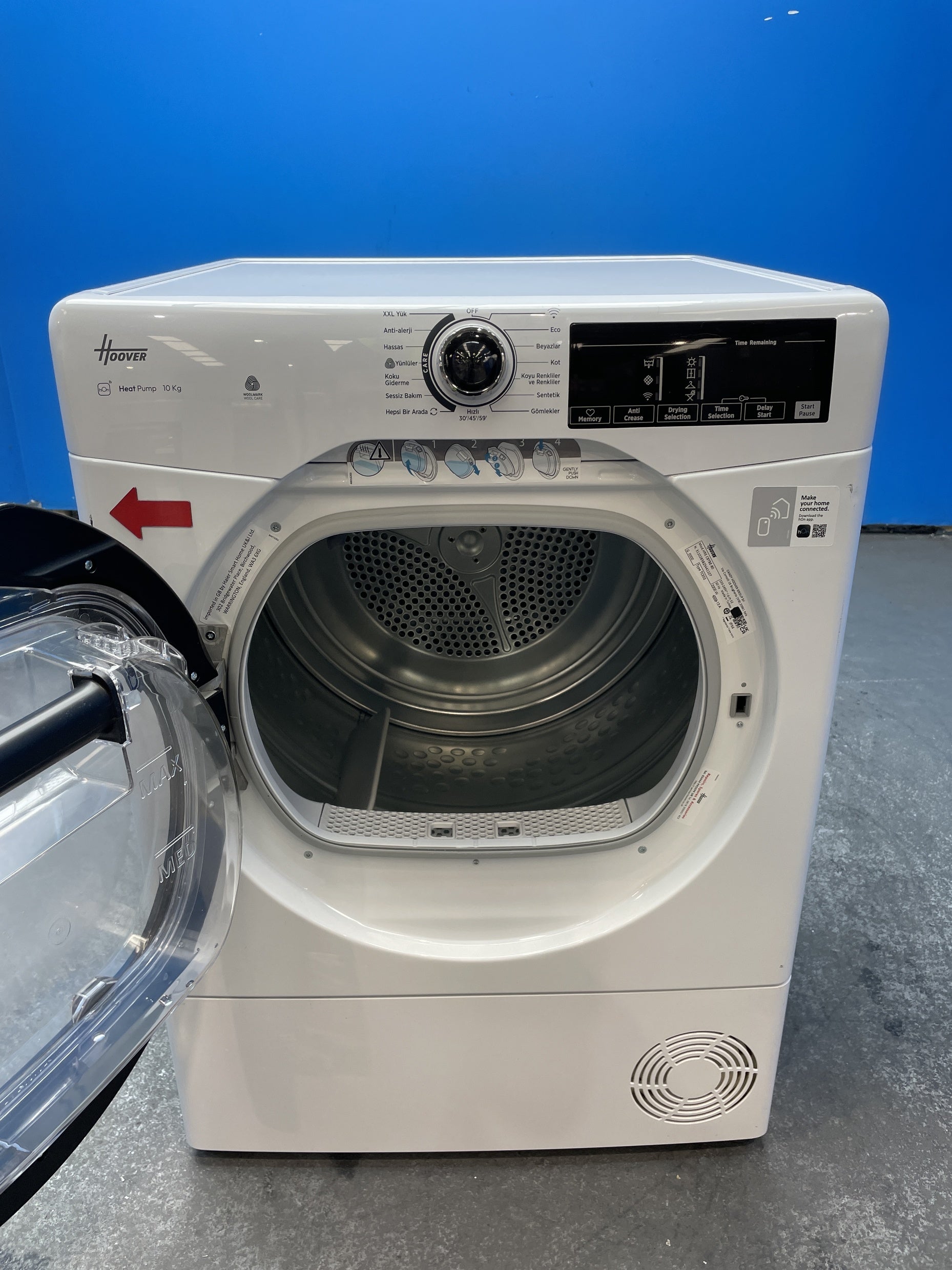 #GRC-162-751 - Hoover 9kg Condenser Tumble Dryer – WiFi Connected, White, B Energy Rating