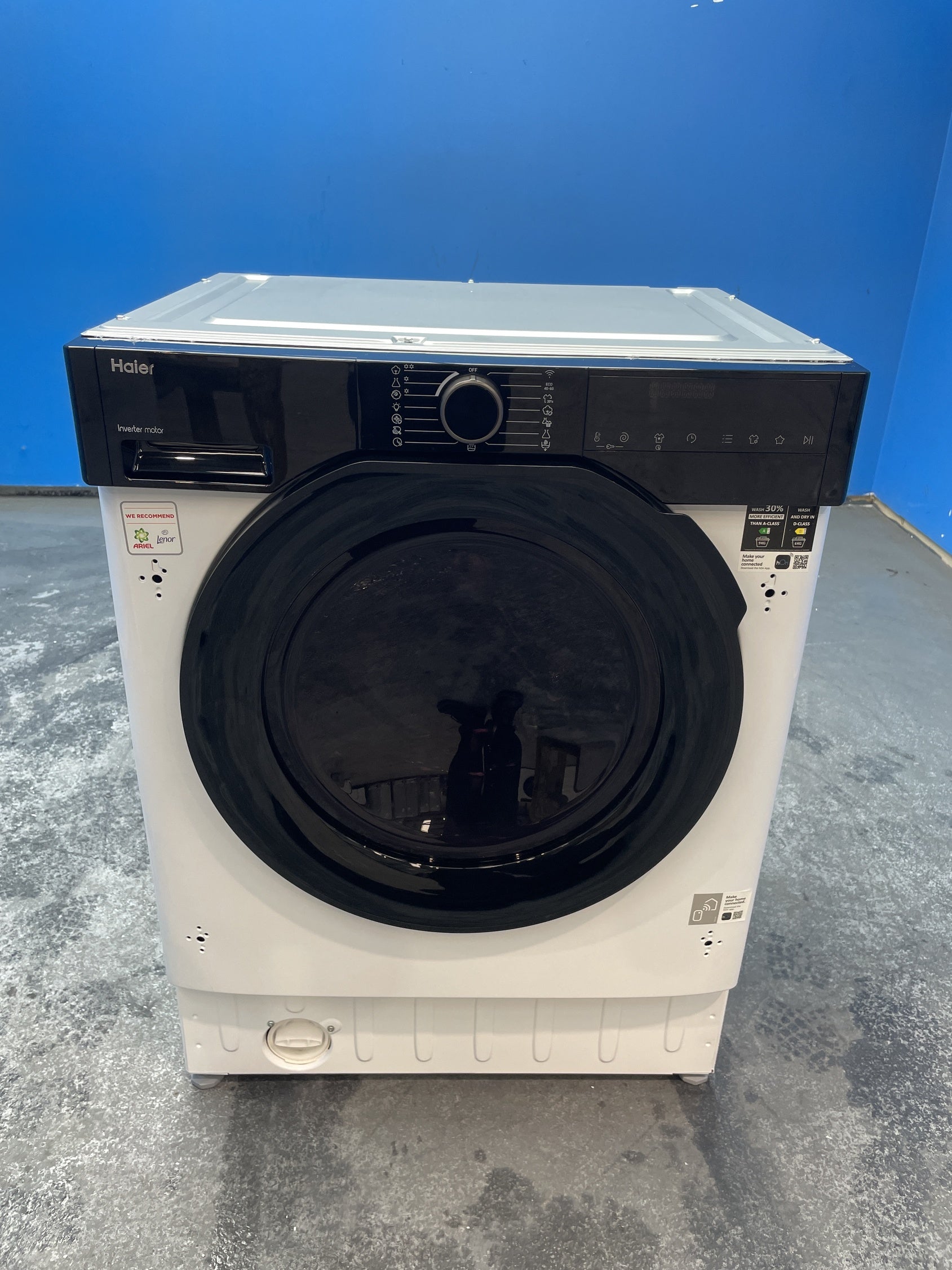 #GRC-163-357 - Haier Integrated Washer Dryer – 9kg Wash, 6kg Dry, 1600rpm, WiFi Connected, White