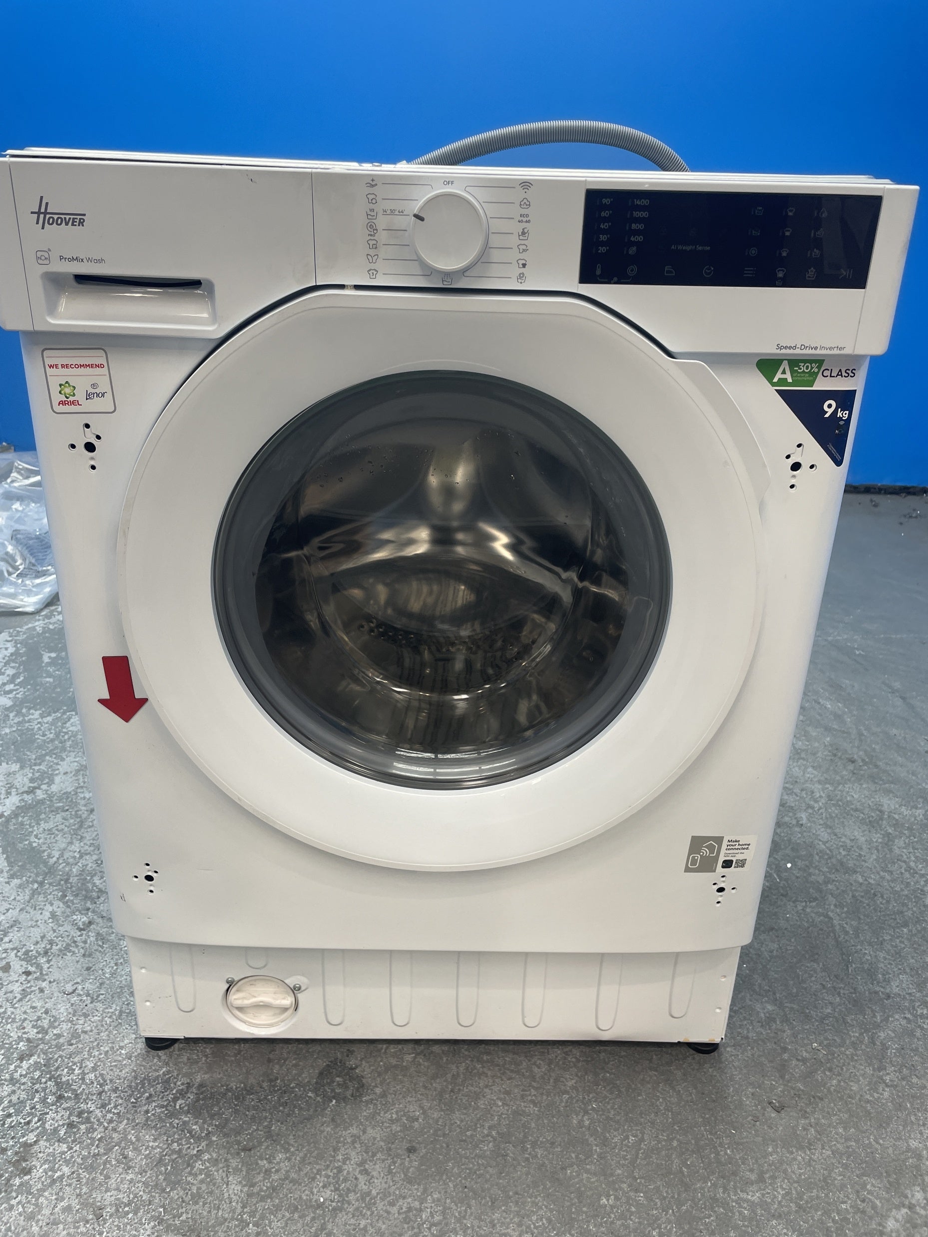 #GRC-156-975 - Hoover H-WASH 400 BH4S49M6D9J-80 9kg 1400rpm Integrated Washing Machine