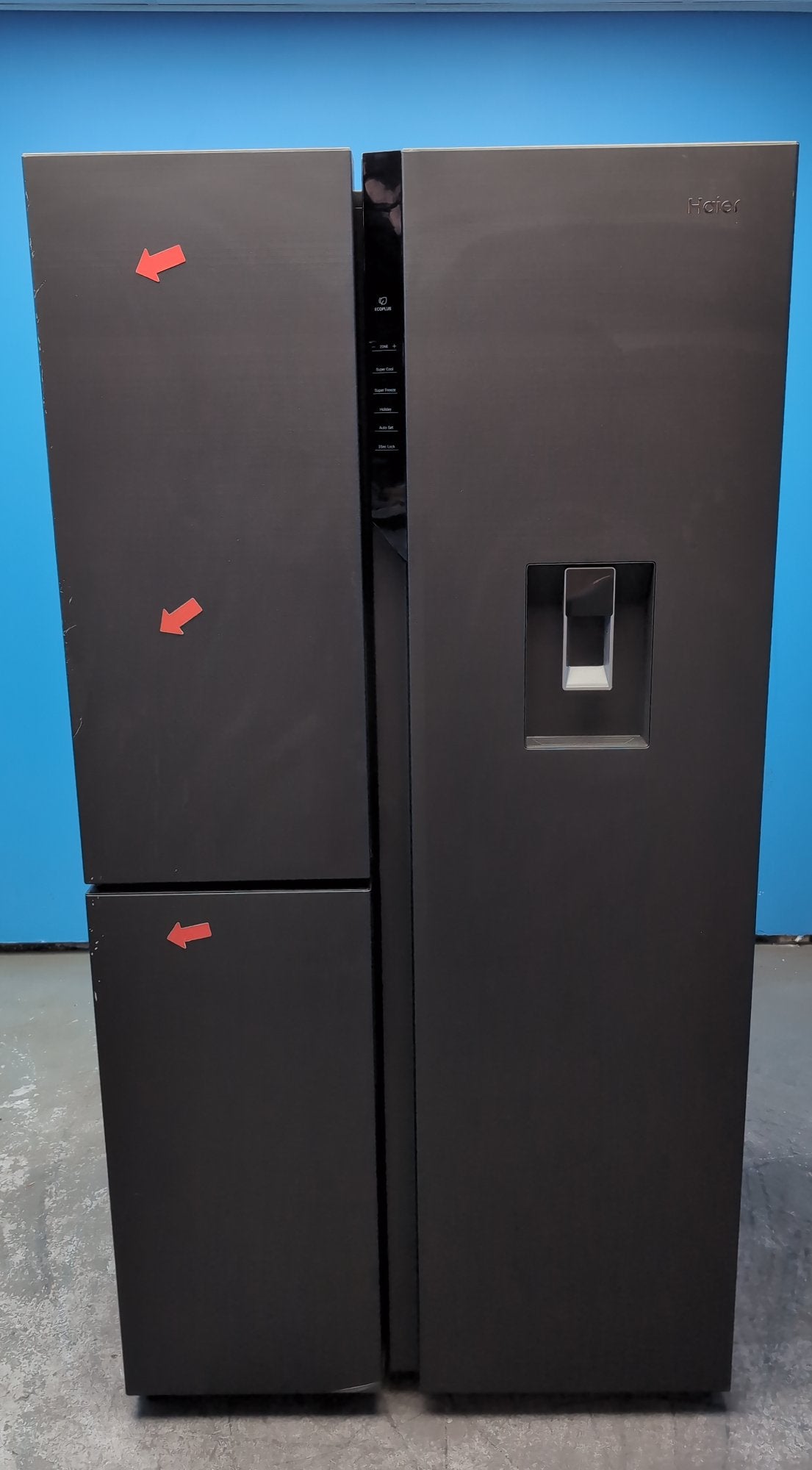 #GRC-163-452 - Haier American Style Fridge Freezer – 573L, Black, Total No Frost, Smart WiFi